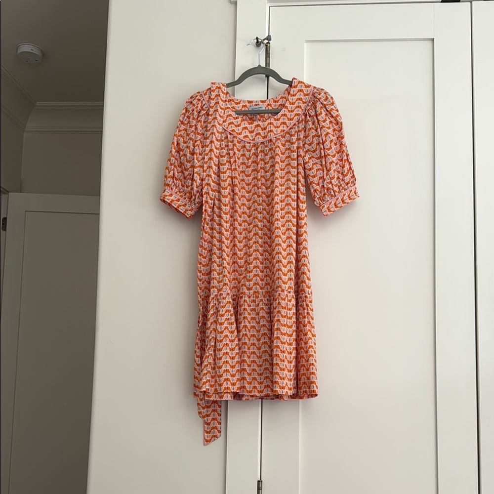 Olivia James Orange Butterfly Patterned Dress